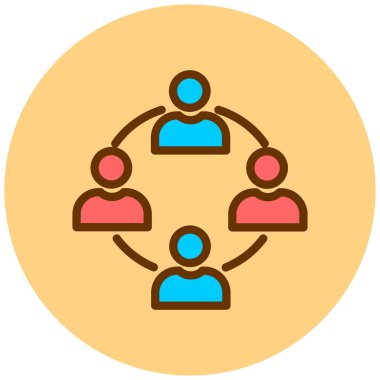 Takım çalışması. Web simgesi basit illüstrasyon