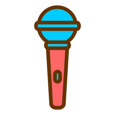 Mikrofon. Web simgesi basit illüstrasyon