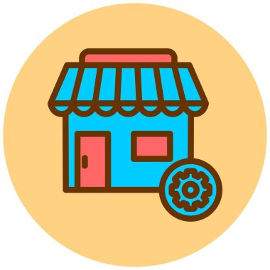 Dükkan. Web simgesi basit illüstrasyon