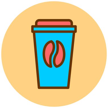 Kahve. Web simgesi basit illüstrasyon