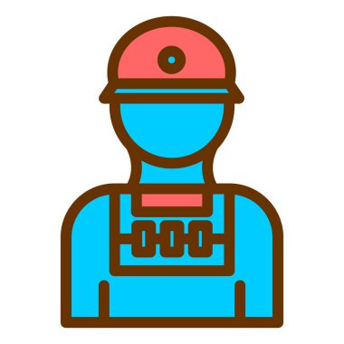 İşçi. Web simgesi basit illüstrasyon