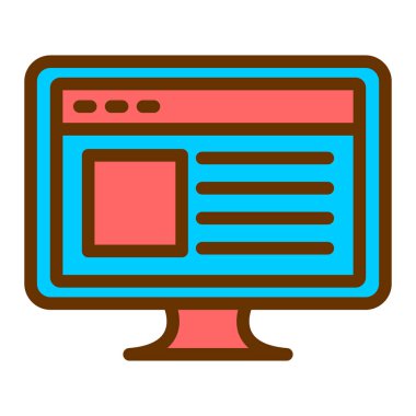 Tarayıcı. Web simgesi basit illüstrasyon