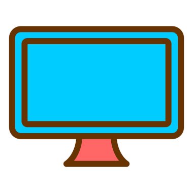Monitör. Web simgesi basit illüstrasyon