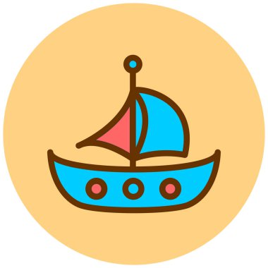 Yelkenli. Web simgesi basit illüstrasyon