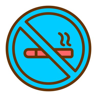 Dumanlı ikon vektör illüstrasyonu yok