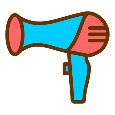 Saç kurutma makinesi ikonu. Web için saç kurutma makinesi vektör simgelerinin özet çizimi