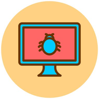 Virüs. Web simgesi basit illüstrasyon