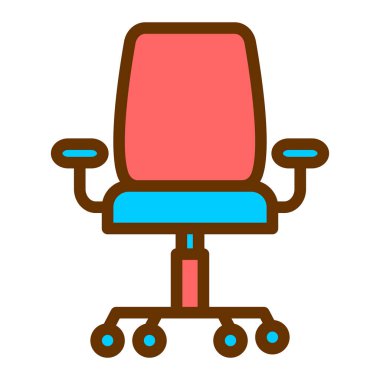 ofis sandalyesi ikon vektör illüstrasyonu