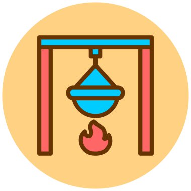 Şömine. Web simgesi basit illüstrasyon