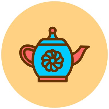 Çaydanlık. Web simgesi basit tasarım