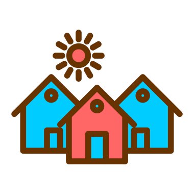 evler ikon vektör illüstrasyonu