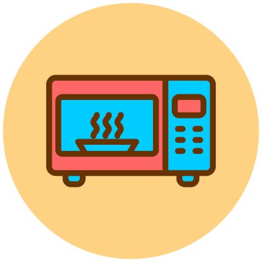 Mikrodalga fırın düz simgesi