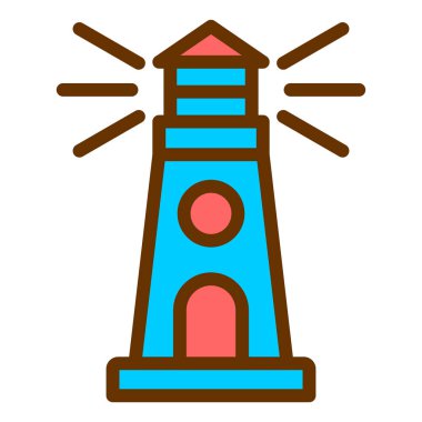 Deniz feneri. Web simgesi basit tasarım