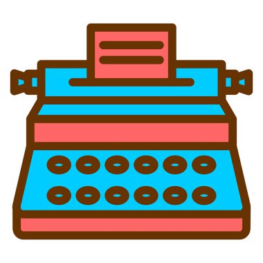 Daktilo. Web simgesi basit illüstrasyon