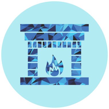 Şömine. Web simgesi basit illüstrasyon