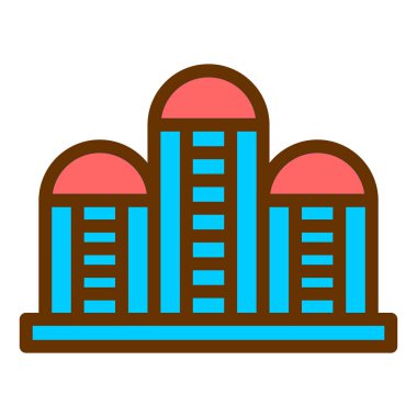 Bina. Web simgesi basit illüstrasyon