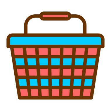 Alışveriş sepeti simgesi vektör illüstrasyon grafik tasarımı