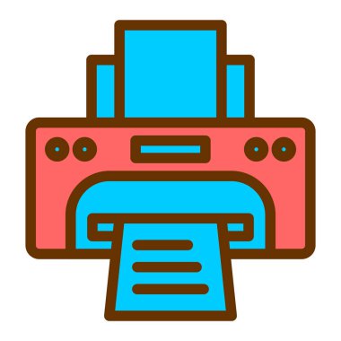 Yazıcı. Web simgesi basit illüstrasyon