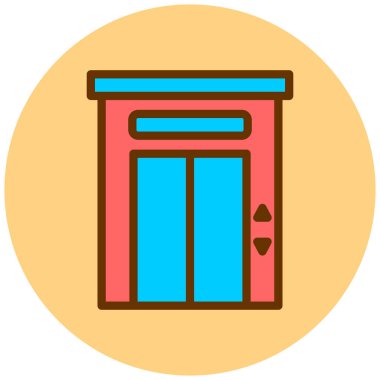 Otelde. Web simgesi basit illüstrasyon