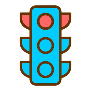 Trafik ışıkları düz vektör simgesi