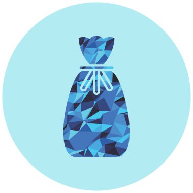 Bir çantanın mavi ve beyaz vektör çizimi