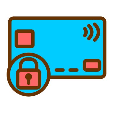 kredi kartı ile asma kilit vektör çizim tasarım