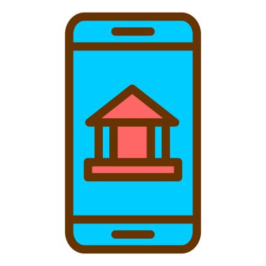 mobil bankacılık simgesi, vektör illüstrasyonu