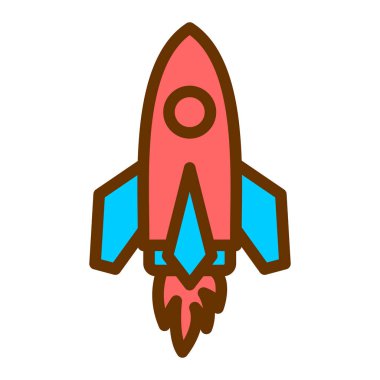 roket ikonu vektör illüstrasyonu