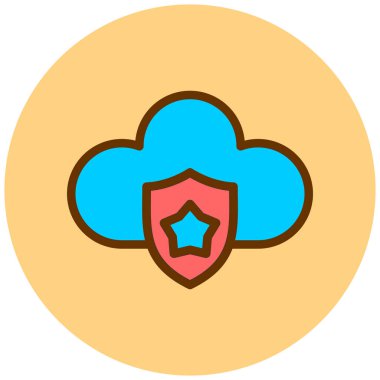 Bulut. Web simgesi basit illüstrasyon