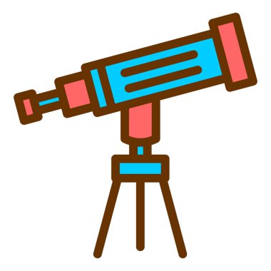 Teleskop. Web simgesi basit illüstrasyon