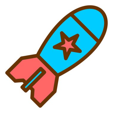 roket ikonu vektör illüstrasyonu