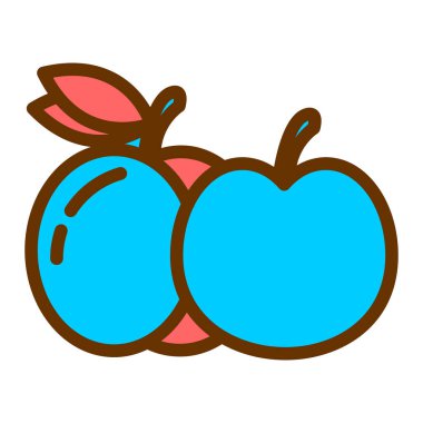 meyve ikonu vektörü. İnce çizgi işareti. izole edilmiş sınır sembolü çizimi