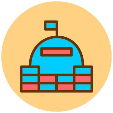 Bina. Web simgesi basit illüstrasyon