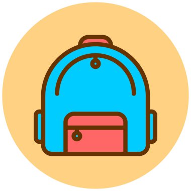 Sırt çantası. Web simgesi basit illüstrasyon