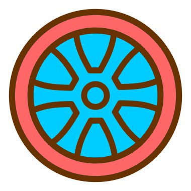 Tekerlek simgesi. Web için araba lastiği vektör simgelerinin basit çizimi