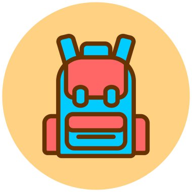 Sırt çantası. Web simgesi basit illüstrasyon