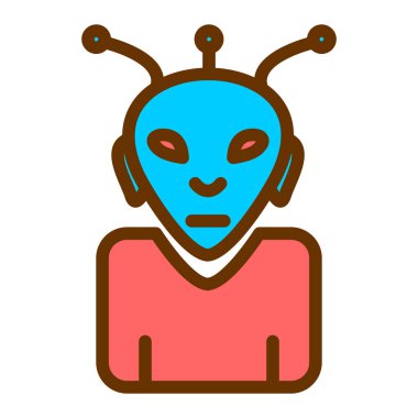 Uzaylı. Web simgesi basit illüstrasyon