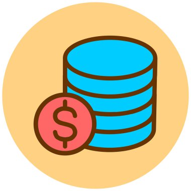 Dolar. Web simgesi basit illüstrasyon