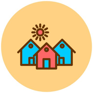 Ev. Web simgesi basit illüstrasyon