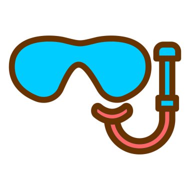 Dalış maskesi ikon vektörü. Dalgıç işareti var. izole edilmiş sınır sembolü çizimi