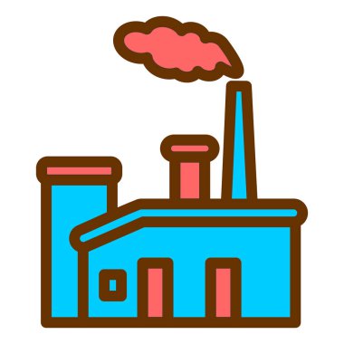 Fabrika simgesi vektör illüstrasyonu