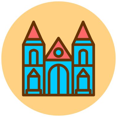 Bina. Web simgesi basit illüstrasyon