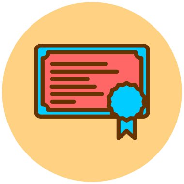 Sertifika. Web simgesi basit illüstrasyon