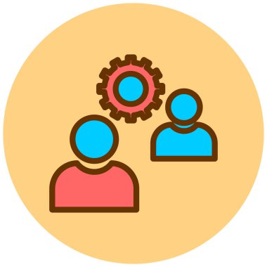 İş yönetimi ve kullanıcı simgesi vektörü