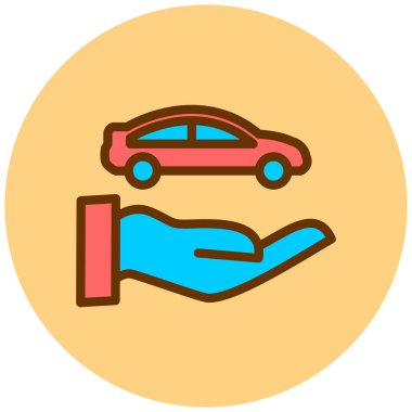 Araba sigortası. Web simgesi