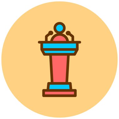 Podyum. Web simgesi basit illüstrasyon