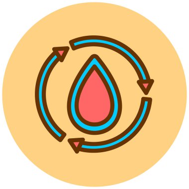 Bir damla simgesinin vektör illüstrasyonu