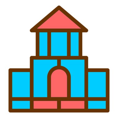 Bina. Web simgesi basit illüstrasyon