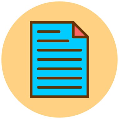 Belge. Web simgesi basit illüstrasyon