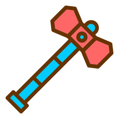 Çekiç alet simgesi. Yapı araçlarının çizgi filmi vektör illüstrasyonu